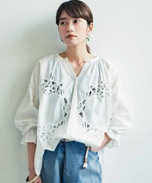 MEDE19F Boutique888さんコラボ リメイク風バテンレース遣いブラウス〈ホワイト〉