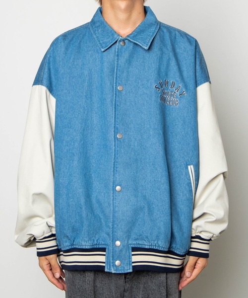 WEGO（ウィゴー）の「WEGO/デニムスタジャン（スタジャン・メンズ・ブラック/インディゴブルー/ライトインディゴブルー・MEDIUM/LARGE）」の4枚目の写真