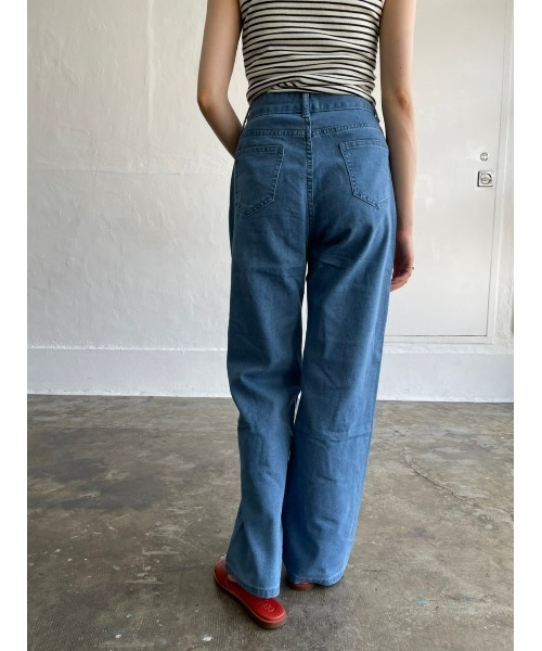 今週末までお値下げ‼️ワイズy's ハイウエストワイドデニムパンツ ブルー ハイウエストワイドデニムパンツ（デニムパンツ）｜DAIS-Y（デイジー