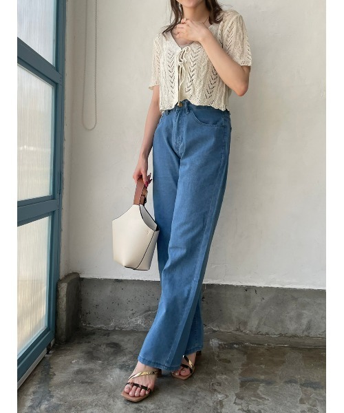 DAIS-Y（デイジー）の「ハイウエストワイドデニムパンツ（デニムパンツ・レディース・ライトブルー/ブルー・S/M）」の16枚目の写真