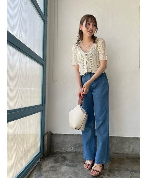 DAIS-Y（デイジー）の「ハイウエストワイドデニムパンツ（デニムパンツ・レディース・ライトブルー/ブルー・S/M）」の17枚目の写真