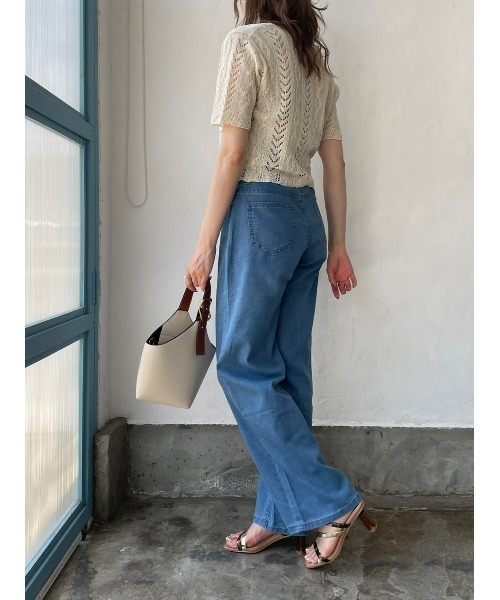 DAIS-Y（デイジー）の「ハイウエストワイドデニムパンツ（デニムパンツ・レディース・ライトブルー/ブルー・S/M）」の19枚目の写真