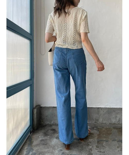 DAIS-Y（デイジー）の「ハイウエストワイドデニムパンツ（デニムパンツ・レディース・ライトブルー/ブルー・S/M）」の20枚目の写真