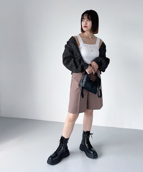 PAGEBOY（ページボーイ）の「ショートフードカーディガン（カーディガン/ボレロ・レディース・ブラック/オフホワイト/ブルー・FREE）」の12枚目の写真