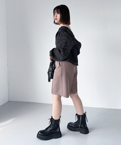 PAGEBOY（ページボーイ）の「ショートフードカーディガン（カーディガン/ボレロ・レディース・ブラック/オフホワイト/ブルー・FREE）」の13枚目の写真