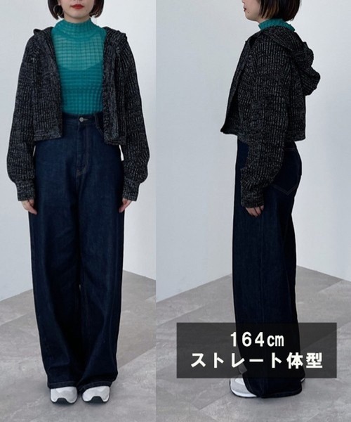 PAGEBOY（ページボーイ）の「ショートフードカーディガン（カーディガン/ボレロ・レディース・ブラック/オフホワイト/ブルー・FREE）」の22枚目の写真