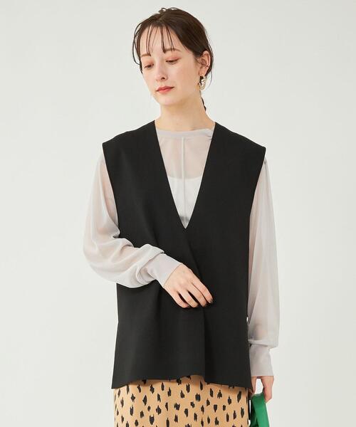 GREEN LABEL RELAXING ベスト Vネック レイヤード チェック green label relaxing（グリーンレーベルリラクシング）の