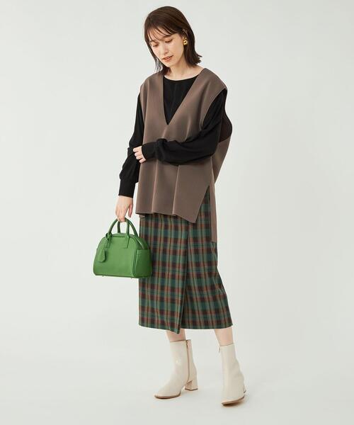 GREEN LABEL RELAXING ベスト Vネック レイヤード チェック green label relaxing（グリーンレーベルリラクシング）の