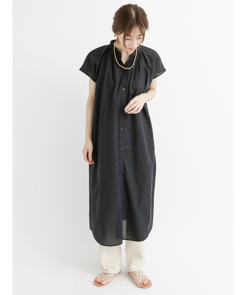 Lugnoncure（ルノンキュール）の「【イージーケア】ギャザーワンピース（ワンピース・レディース・ブラック/ベージュ/ブルー・ﾌﾘ-）」の2枚目の写真