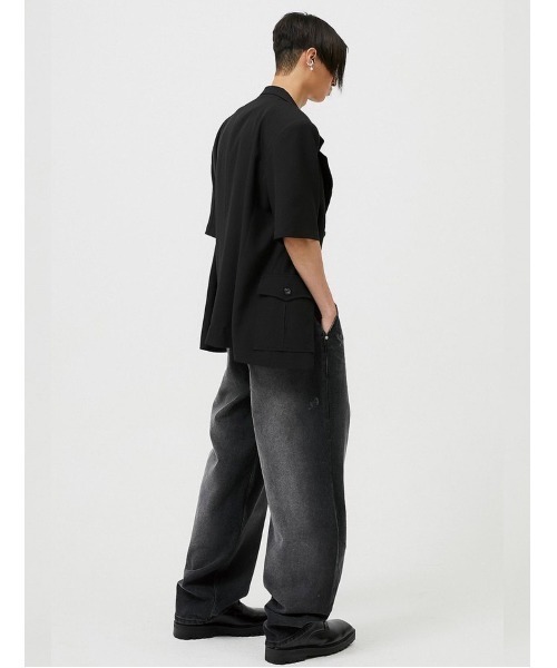 ESC STUDIO（イーエスシースタジオ）の「【ESC STUDIO/イーエスシースタジオ】oversize short sleeve blazer/オーバーサイズ 半袖 ブレザー テーラードジャケット シンプル（テーラードジャケット・メンズ・ブラック/ベージュ系その他・ONE SIZE）」の8枚目の写真