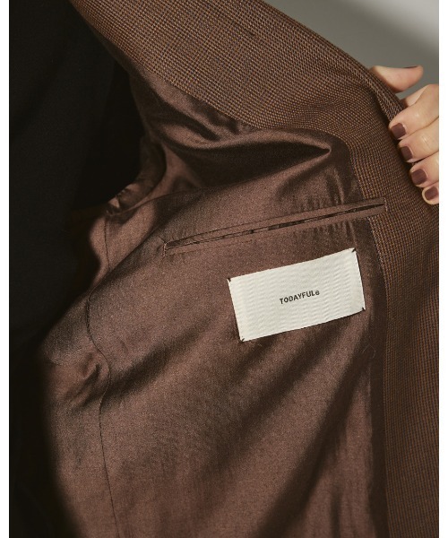 TODAYFUL（トゥデイフル）の「ハンドストゥースウールジャケット（テーラードジャケット・レディース・チョコ・36inch/38inch）」の18枚目の写真