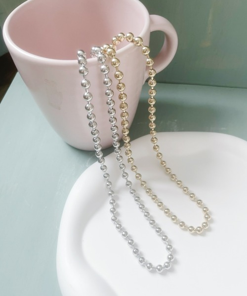 at12:03（アットイチニーゼロサン）の「ボールチェーンロングネックレス（ネックレス・レディース・シルバー/ゴールド・FREE）」の4枚目の写真