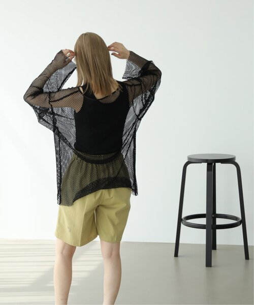 RAY CASSIN（レイカズン）の「メッシュゆるプルオーバー（ニット/セーター・レディース・ブラック/キナリ・FREE）」の7枚目の写真