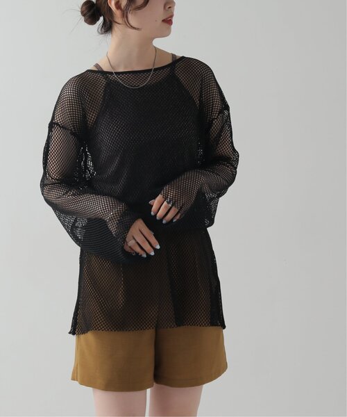 RAY CASSIN（レイカズン）の「メッシュゆるプルオーバー（ニット/セーター・レディース・ブラック/キナリ・FREE）」の9枚目の写真