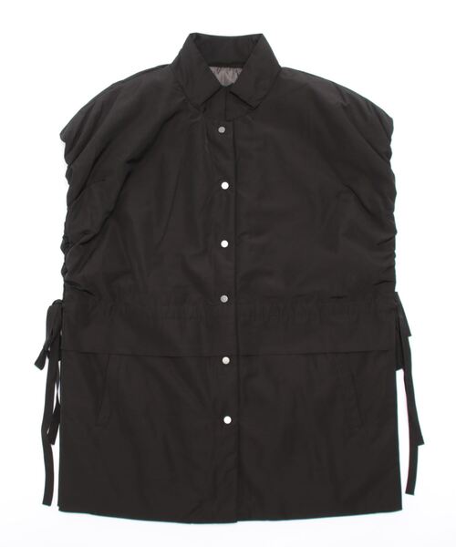 Q(キュー)の「ファイバーダウンショールベスト(ダウンベスト・レディース・ベージュ/ブラック・MEDIUM)」の5枚目の写真