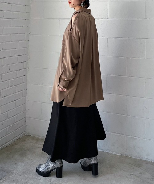 PAGEBOY（ページボーイ）の「スナップサテンチュニックシャツ（シャツ/ブラウス・レディース・ブラック/オフホワイト/ブラウン系その他/エメラルド・FREE）」の20枚目の写真