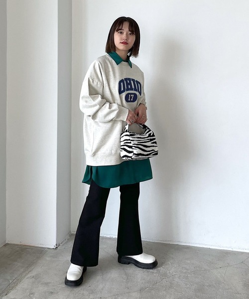 PAGEBOY（ページボーイ）の「スナップサテンチュニックシャツ（シャツ/ブラウス・レディース・ブラック/オフホワイト/ブラウン系その他/エメラルド・FREE）」の11枚目の写真