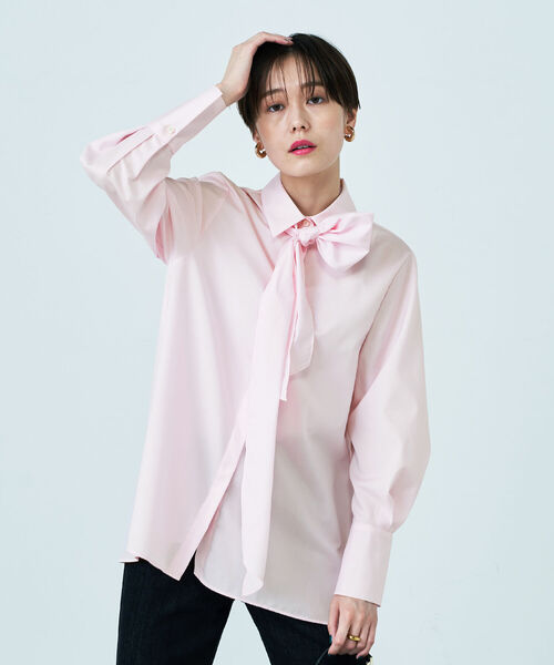 NOLLEY’S(ノーリーズ)の「◇【WEB限定】ボウタイ付きフレアシャツ(シャツ/ブラウス・レディース・オフホワイト/サックスブルー/ベビーピンク/ブルー系その他7・38)」の13枚目の写真