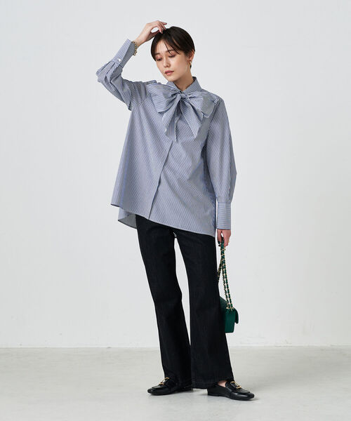 NOLLEY’S(ノーリーズ)の「◇【WEB限定】ボウタイ付きフレアシャツ(シャツ/ブラウス・レディース・オフホワイト/サックスブルー/ベビーピンク/ブルー系その他7・38)」の20枚目の写真