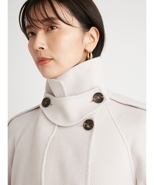 新品未使用　SNIDEL ウロコカシミアスタンドカラーコート ブラウン SNIDEL - 僅少 新品 SNIDEL ウロコカシミアスタンドカラーコート