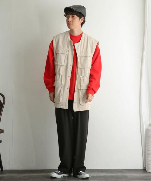 SENSE OF PLACE by URBAN RESEARCH（センスオブプレイスバイアーバンリサーチ）の「マルチポケットデニムベスト（ベスト・メンズ・アイボリー/ブラック・MEDIUM/LARGE）」の20枚目の写真