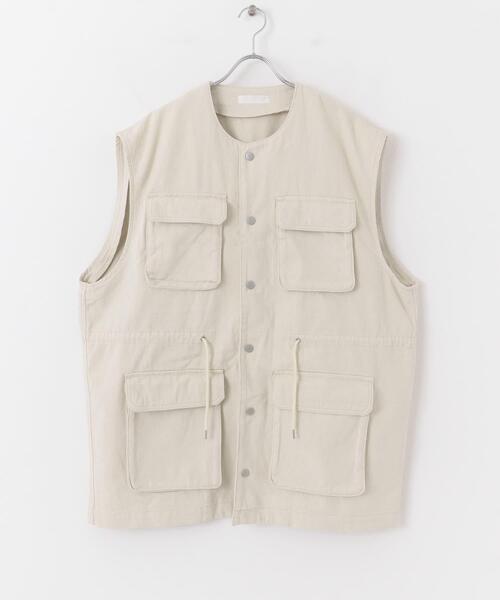 SENSE OF PLACE by URBAN RESEARCH（センスオブプレイスバイアーバンリサーチ）の「マルチポケットデニムベスト（ベスト・メンズ・アイボリー/ブラック・MEDIUM/LARGE）」の15枚目の写真