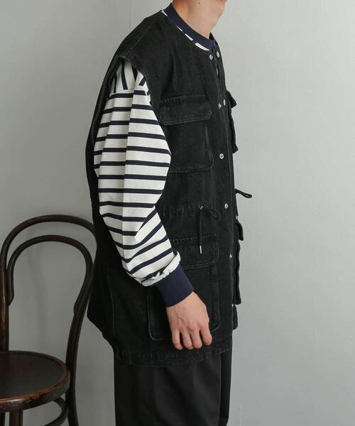 SENSE OF PLACE by URBAN RESEARCH（センスオブプレイスバイアーバンリサーチ）の「マルチポケットデニムベスト（ベスト・メンズ・アイボリー/ブラック・MEDIUM/LARGE）」の17枚目の写真