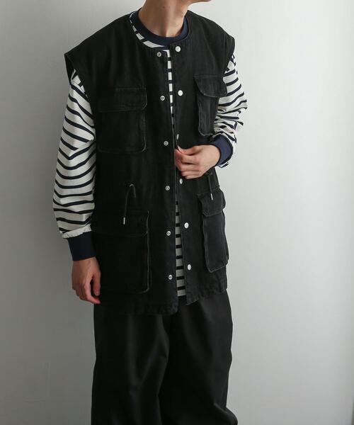 SENSE OF PLACE by URBAN RESEARCH（センスオブプレイスバイアーバンリサーチ）の「マルチポケットデニムベスト（ベスト・メンズ・アイボリー/ブラック・MEDIUM/LARGE）」の8枚目の写真