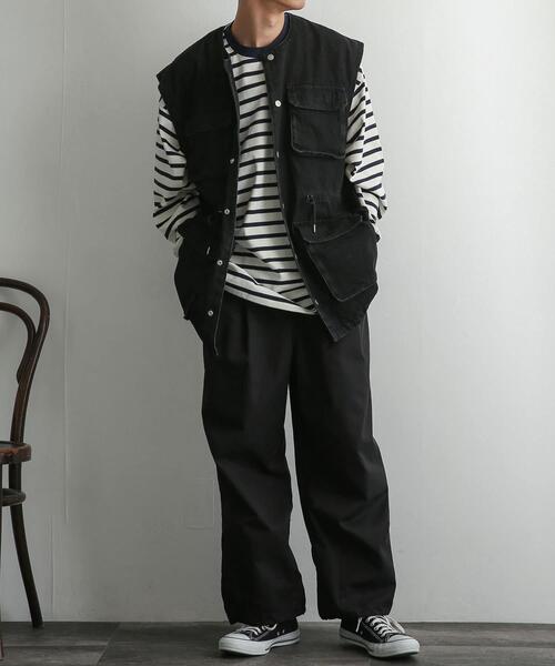 SENSE OF PLACE by URBAN RESEARCH（センスオブプレイスバイアーバンリサーチ）の「マルチポケットデニムベスト（ベスト・メンズ・アイボリー/ブラック・MEDIUM/LARGE）」の11枚目の写真