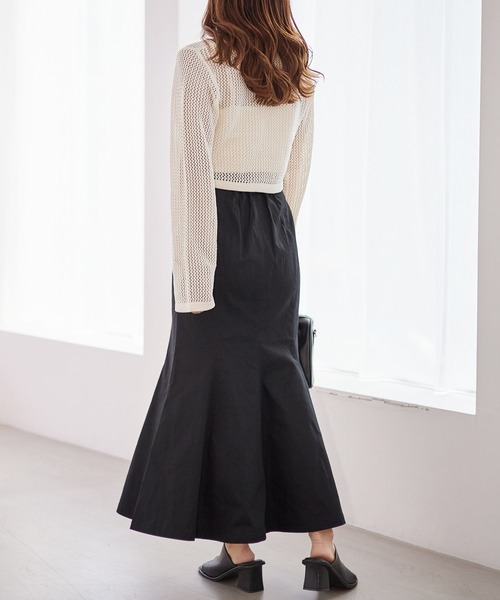 Heather（ヘザー）の「メッシュライクカーディガン　157073（カーディガン/ボレロ・レディース・ブラック/オフホワイト/ブルー・FREE）」の8枚目の写真