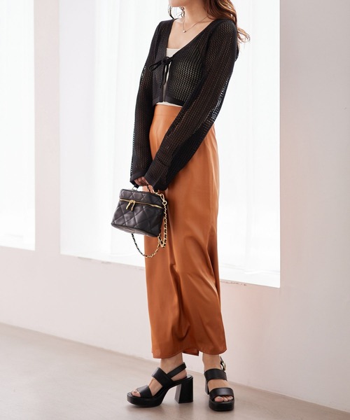 Heather（ヘザー）の「メッシュライクカーディガン　157073（カーディガン/ボレロ・レディース・ブラック/オフホワイト/ブルー・FREE）」の14枚目の写真