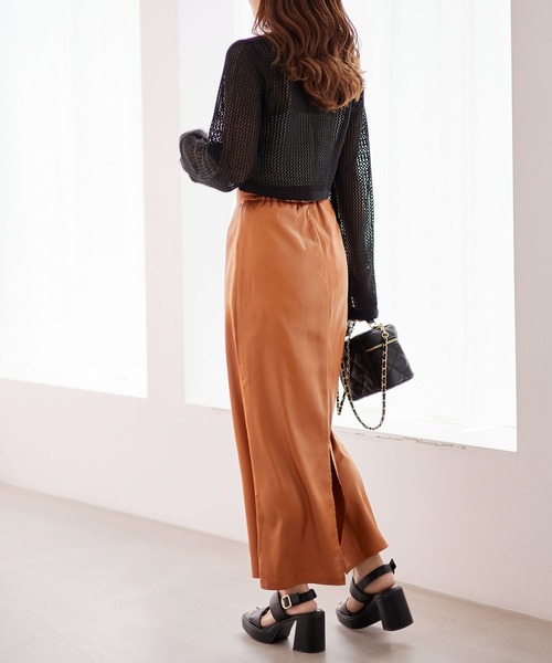 Heather（ヘザー）の「メッシュライクカーディガン　157073（カーディガン/ボレロ・レディース・ブラック/オフホワイト/ブルー・FREE）」の15枚目の写真