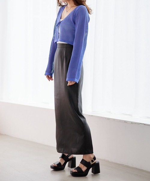 Heather（ヘザー）の「メッシュライクカーディガン　157073（カーディガン/ボレロ・レディース・ブラック/オフホワイト/ブルー・FREE）」の21枚目の写真