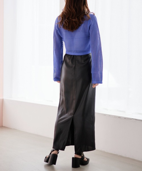 Heather（ヘザー）の「メッシュライクカーディガン　157073（カーディガン/ボレロ・レディース・ブラック/オフホワイト/ブルー・FREE）」の22枚目の写真