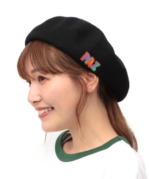 チチカカ（チチカカ）の「ボックスレター刺繍ベレー帽（ハンチング/ベレー帽・レディース・ブラック/ブルー/パープル・FREE）」の21枚目の写真