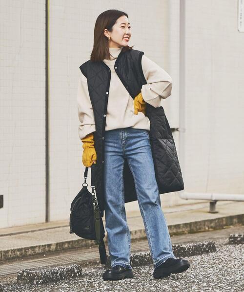 coen（コーエン）の「Bollington（ボリントン）キルティングロングベスト（ダウンベスト・レディース・オフホワイト/ブラック・L/M）」の22枚目の写真