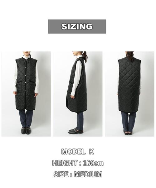 coen（コーエン）の「Bollington（ボリントン）キルティングロングベスト（ダウンベスト・レディース・オフホワイト/ブラック・L/M）」の10枚目の写真