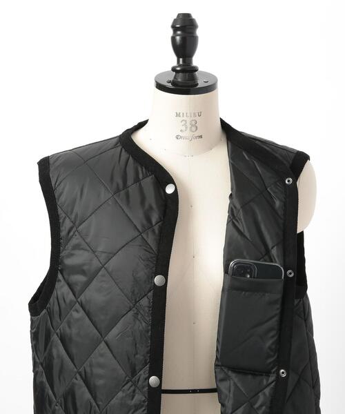 coen（コーエン）の「Bollington（ボリントン）キルティングロングベスト（ダウンベスト・レディース・オフホワイト/ブラック・L/M）」の6枚目の写真