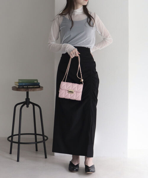 fredy emue（フレディエミュ）の「ドロストハイウエストスカート（スカート・レディース・オレンジ/サックスブルー/ブラック・38）」の8枚目の写真