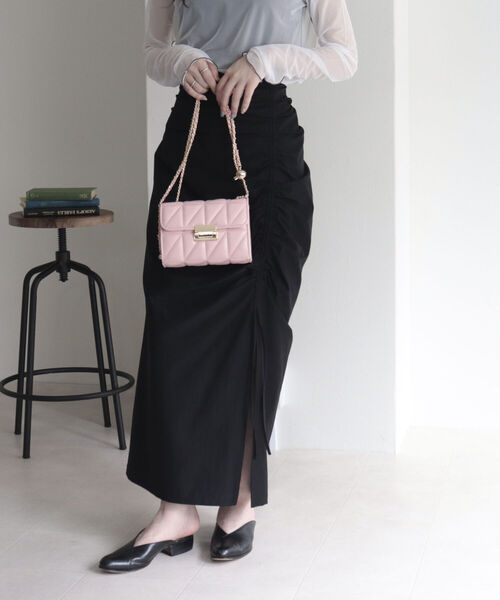 fredy emue（フレディエミュ）の「ドロストハイウエストスカート（スカート・レディース・オレンジ/サックスブルー/ブラック・38）」の10枚目の写真