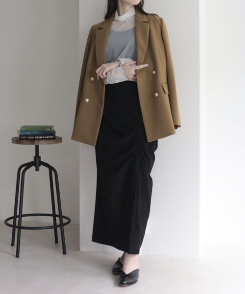 fredy emue（フレディエミュ）の「ドロストハイウエストスカート（スカート・レディース・オレンジ/サックスブルー/ブラック・38）」の11枚目の写真