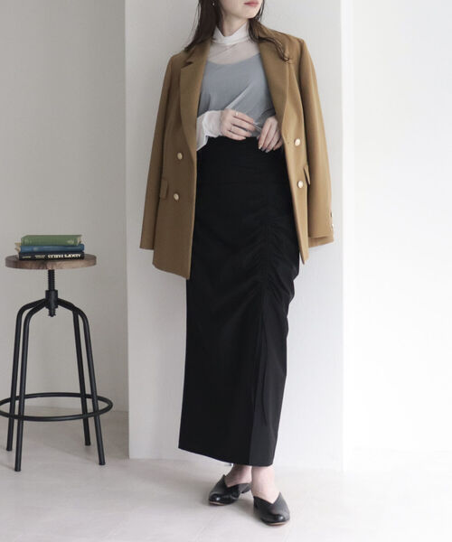 fredy emue（フレディエミュ）の「ドロストハイウエストスカート（スカート・レディース・オレンジ/サックスブルー/ブラック・38）」の12枚目の写真