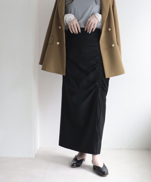 fredy emue（フレディエミュ）の「ドロストハイウエストスカート（スカート・レディース・オレンジ/サックスブルー/ブラック・38）」の15枚目の写真