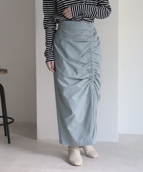 fredy emue（フレディエミュ）の「ドロストハイウエストスカート（スカート・レディース・オレンジ/サックスブルー/ブラック・38）」の21枚目の写真