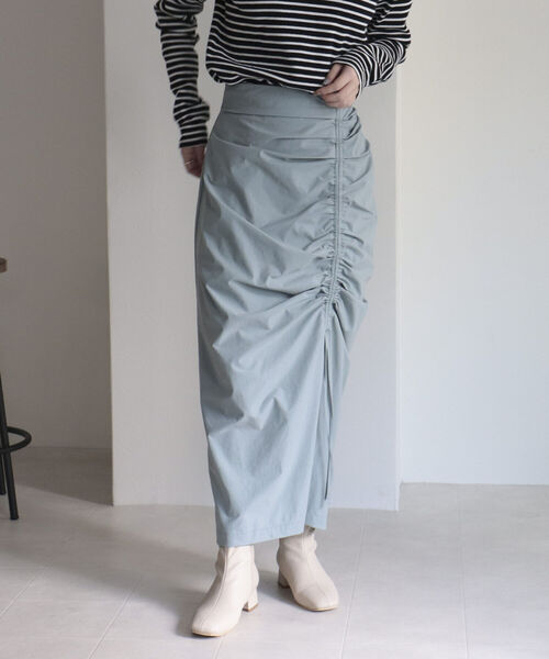 fredy emue（フレディエミュ）の「ドロストハイウエストスカート（スカート・レディース・オレンジ/サックスブルー/ブラック・38）」の22枚目の写真