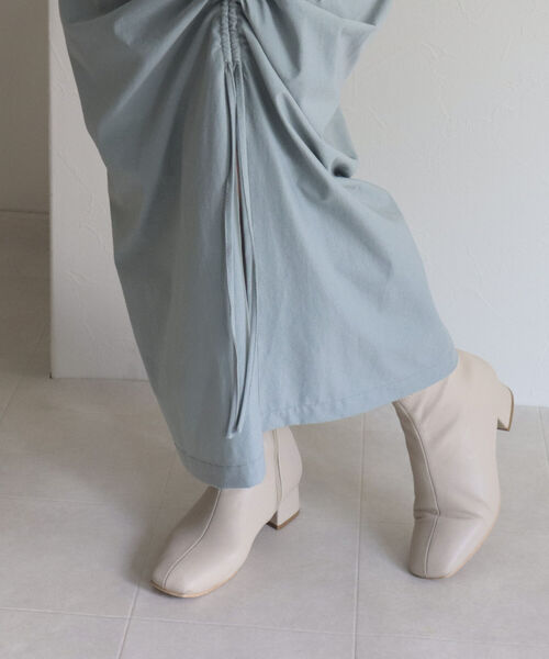 fredy emue（フレディエミュ）の「ドロストハイウエストスカート（スカート・レディース・オレンジ/サックスブルー/ブラック・38）」の7枚目の写真