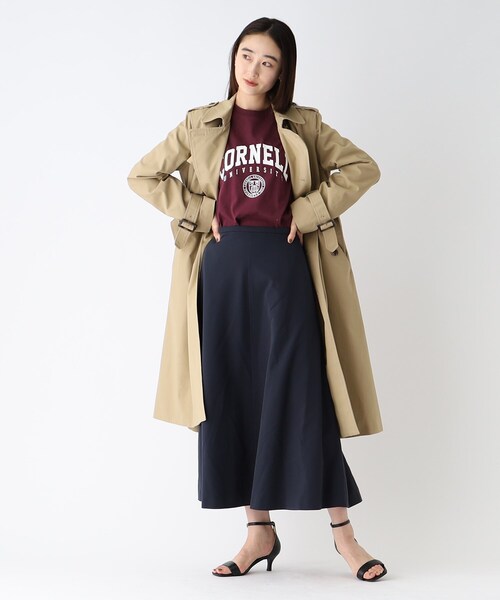 新品 オペークドットクリップ コットン ギャバ トレンチコート L