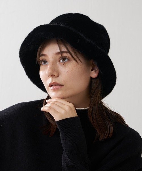 Lui's(ルイス)の「フェイクミンクバケットハット(ハット・レディース・ブラック/グレー・FREE)」の6枚目の写真