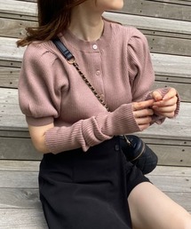 アームウォーマーがセットになった前後2WAYリブニット