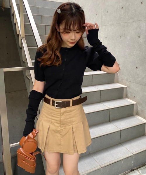 one after another NICE CLAUP(ワンアフターアナザーナイスクラップ)の「アームウォーマーがセットになった前後2WAYリブニット(ニット/セーター・レディース・アイボリー/モカ/ラベンダー/ブラック・FREE)」の5枚目の写真